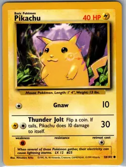 Pikachu 58/102 Base Set - Pokemon Card - NM - Image 1