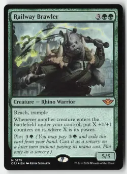 MTG - Railway Brawler FOIL M Outlaws of Thunder Junction 175 LP-NM - Image 1