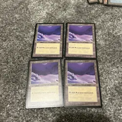 1995 Magic The Gathering Ice Age Snow-Covered Plains x4 cards in a bundle - Image 1
