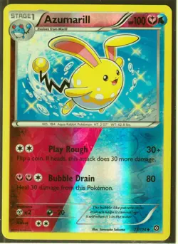 2016 POKEMON AZUMARILL 77/114 - XY STEAM SIEGE -UNCOMMON REVERSE HOLO NM (A1) - Image 1