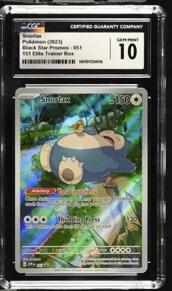 Pokemon Snorlax 051 Black Star Promo 151 Scarlet & Violet CGC 10 Gem Mint - Image 1