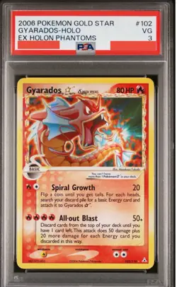 Pokemon Gyarados Gold Star EX Holon Phantoms Holo Rare #102 PSA 3 + Bumperboy - Image 3