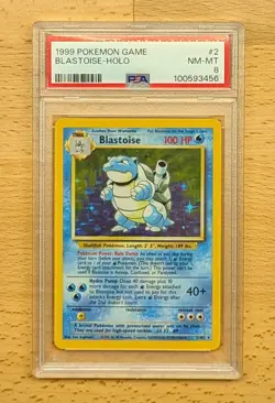 1999 POKEMON GAME BLASTOISE-HOLO #2 PSA NM-MT 8 - Image 1