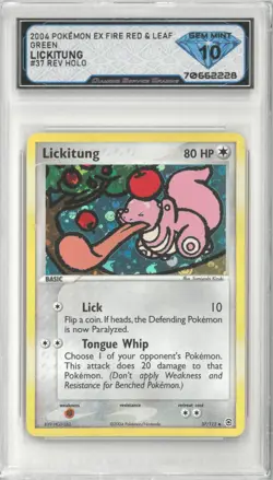2004 Pokemon Fire Red & Leaf Green LICKITUNG #37 Reverse Holo💎DSG 10 Gem Mint - Image 1