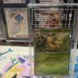 Pokemon Prismatic Evolutions Leafeon Poke Ball Reverse Holo 005/131 TAG 9 Mint - Image 2