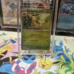 Pokemon Prismatic Evolutions Leafeon Poke Ball Reverse Holo 005/131 TAG 9 Mint - Image 5