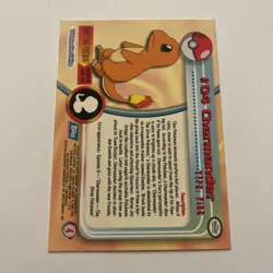 1999 Topps Pokemon TV Animation Series 1 - Charmander #04 Blue Logo Non Holo - Image 4