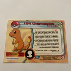 1999 Topps Pokemon TV Animation Series 1 - Charmander #04 Blue Logo Non Holo - Image 5