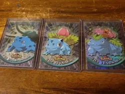 Pokemon Black Topps Logo Chrome Bulbasaur Ivysaur Venusaur Holo Foil - Image 1