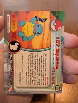 1999 Topps Pokemon TV Animation Edition Series 1 #7 Squirtle Black Topps Logo - Image 2