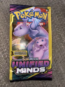 Pokemon Card - Unified Minds - Sun & Moon 3 Card Mini Booster Pack Mew & Mewtwo - Image 1
