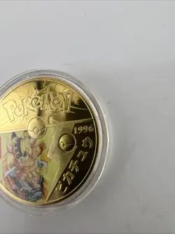 Pokemon GO Challenge Coin Pikachu 1996 Japan Limited Ed. 24kt Gold Plated READ!! - Image 3