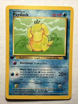 Pokemon TCG Team Rocket 1st Edition Psyduck 65/82 Vintage WOTC Card NM - Image 1
