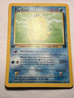Pokemon TCG Team Rocket 1st Edition Psyduck 65/82 Vintage WOTC Card NM - Image 3