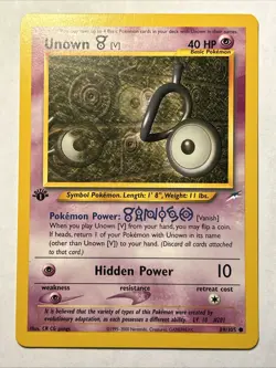 Unown [V] 89/105 Neo Destiny 1st Edition Pokemon TCG Vintage Card WOTC NM - Image 1
