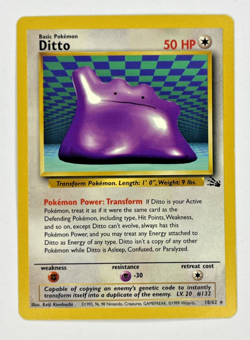 Pokemon TCG Ditto Card Regular Rare 18/62 Fossil 1999 WOTC Unlimited NM - Image 1