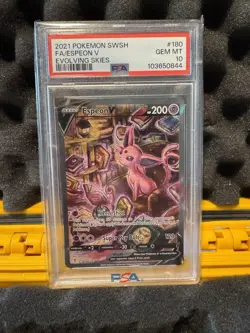 Espeon v 180/203 PSA 10 Alt Art Evolving Skies Pokemon Card - Image 1