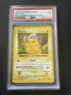 PSA 1 POOR Pikachu Base Set 58/102 Red Cheeks Shadowless Pokemon Card - Image 1