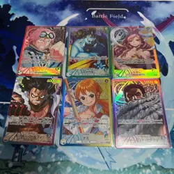 One Piece Card Game Godspeed Fist Leader Parallel 6-Card Set - Image 1