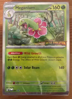 Meganium MEP001. Mega Evolution Pokemon TCG Prerelease Promo Sealed Cards - Image 1
