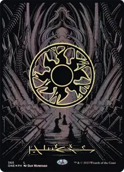 Plains - Oil Slick Foil Phyrexian Extended Art ONE NM MTG - Image 1