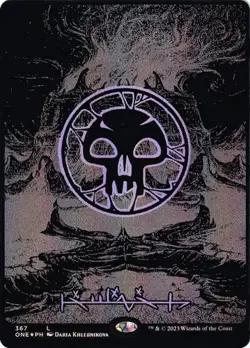 Swamp - Oil Slick Foil Phyrexian Extended Art ONE NM MTG - Image 1