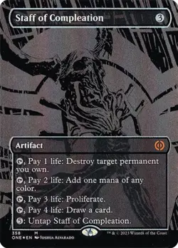 Staff of Compleation - Oil Slick Foil Extended Art ONE NM MTG - Image 1