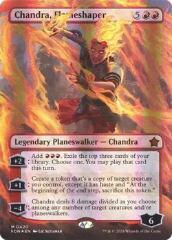 Chandra, Flameshaper - Mana Foil Extended Art FDN NM MTG - Image 1