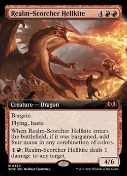 Realm-Scorcher Hellkite - Foil Extended Art WOE NM MTG - Image 1