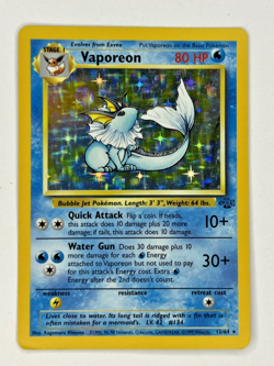 Pokemon TCG Vaporeon Holo Rare Card 12/64 Jungle Set, Vintage 1999 LP - Image 1