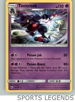 2017 pokemon Burning Shadows rare Toxicroak 55/147 - Image 1