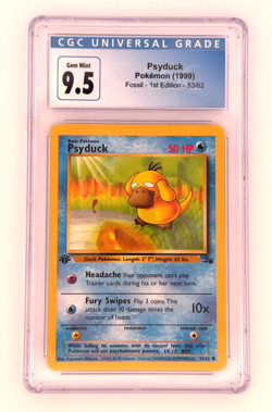 1999 Pokemon Psyduck 53/62 Fossil 1st Edition CGC 9.5 Gem Mint - Image 1