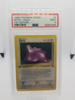1999 Pokemon Fossil 1st Edition - Ditto 3/62 Holo Mint PSA 9 - Image 1