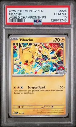 PIKACHU World Championships 2025 Scarlet & Violet Promo #225 PSA 10 Pokemon - Image 1