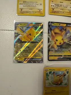 BIG Pikachi Pokemon 10 Card Lot Collection Vintage Base Set Holo Full Art Ex V + - Image 5