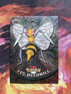2000 Topps Chrome #15 Beedrill Pokemon Card Holo RARE Animation Series Ungraded! - Image 1