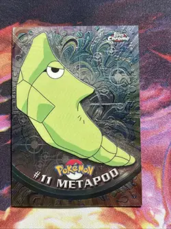 Topps Chrome Pokemon Metapod #11 Holographic Foil 2000 - Image 1