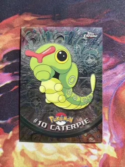 Topps Chrome Series 1 Holo Foil Pokemon Card Caterpie #10 (2000) - Image 1