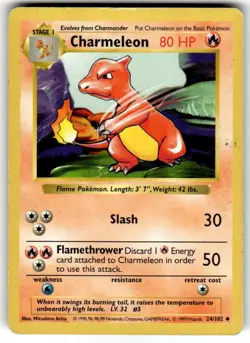 Charmeleon (Shadowless) - 24/102 Base Set - WOTC - Pokemon TCG - Image 1