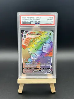 Pokemon - Rebel Clash - Rillaboom VMAX 193/192 - Secret Rainbow -PSA 10 GEM MINT - Image 1