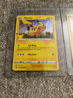 2020 Pokemon Celebrations General Mills Promo Pikachu Holo SWSH039 NM/M (2cards) - Image 3
