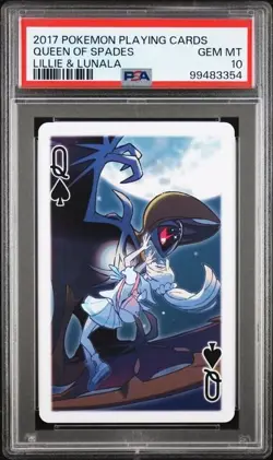 Pokemon PSA 10 Lillie & Lunala Queen Of Spades Poker Cards 2017 Japanese - Image 2