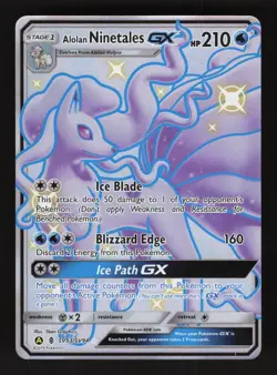 Alolan Ninetales GX SV53/SV94 Pokemon Hidden Fates Holo Full Art Card - Image 1