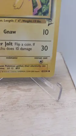 Vintage Pokemon TCG WOTC #87/130 Pikachu Base Set 2 Common Card - LP - Image 2