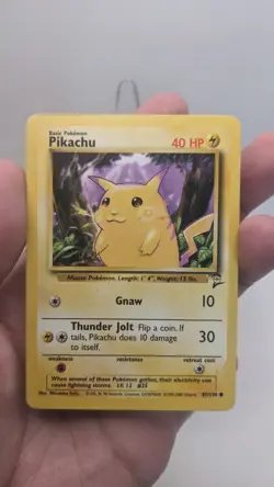 Vintage Pokemon TCG WOTC #87/130 Pikachu Base Set 2 Common Card - LP - Image 4