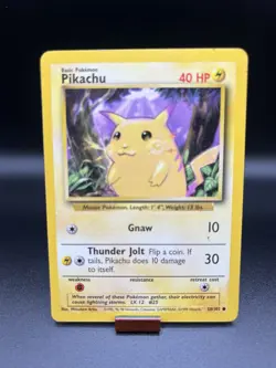 Pikachu 58/102 Unlimited Common Base Set Pokemon Card - Image 1