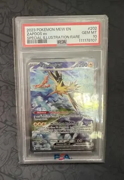 Pokemon Zapdos EX TCG Scarlet & Violet 151 Sir Holo Card 202/165 PSA 10 - Image 1