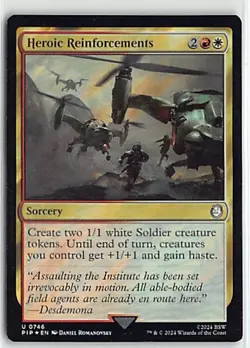 Magic the Gathering Fallout Surge Foil Uncommon #746 MP-HP Heroic Reinforcements - Image 1
