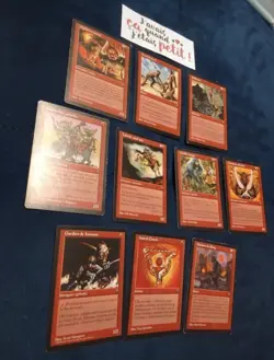 Lot 10 cartes mtg Set partiel 10/12 communes rouges 1996 Magic The Gathering - Image 1