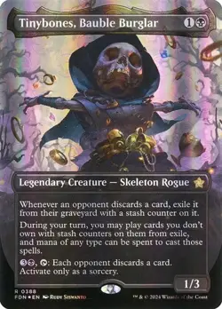 Tinybones, Bauble Burglar - Mana Foil Extended Art FDN NM MTG - Image 1